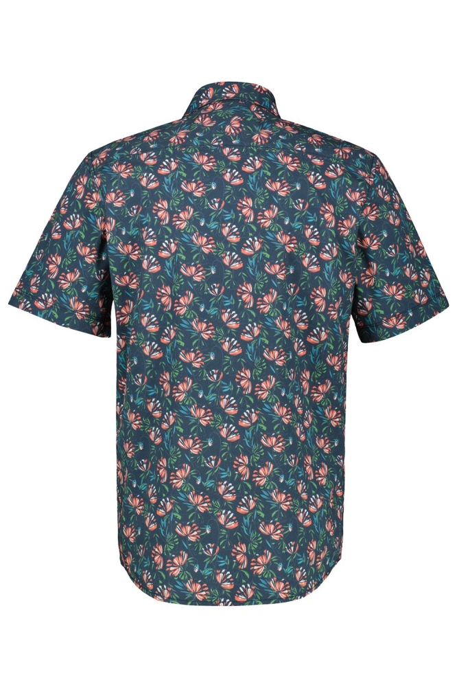 STRETCH POPLIN OVERHEMD BLOEM MOTIEF 2542326 331 EARTH RED